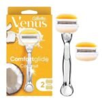 GILLETTE VENUS COMFORT GLIDE PLUS OLAY COCONUT RAZOR WITH 2 CARTRIDGES